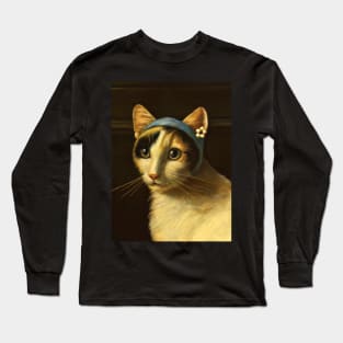 A portrait of a noble cat painted with oil paints in the style of Dutch masters Long Sleeve T-Shirt